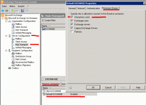 Koniguration des Default Receive Connectors (Abb. 2)