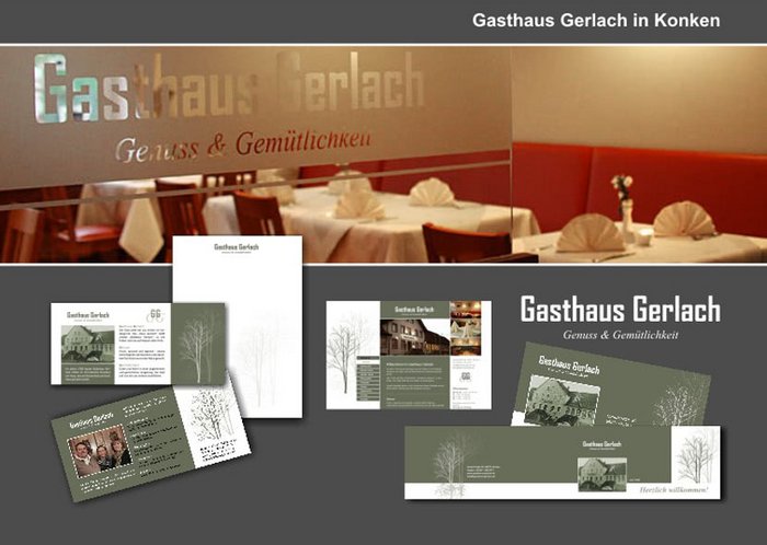 Flyer, Briefpapier, Visitenkarte, Gutschein, Gasthaus, Gastronomie