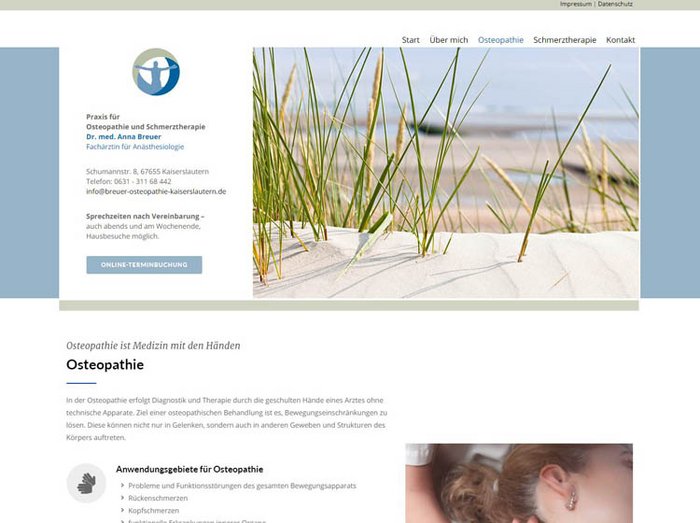 Webdesign Osteopathie, Webseiten Osteopathie