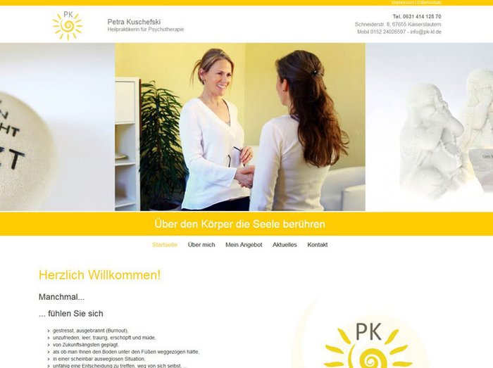 Webdesign Psychotherapie, Webseiten Kinesiologie