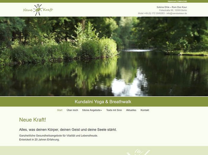 Webdesign Yoga, Webseiten Yoga