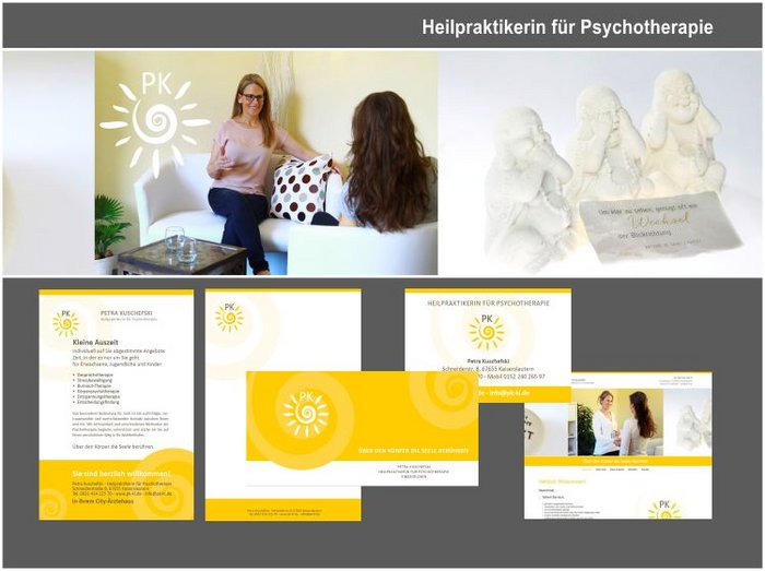 Flyer, Visitenkarte, Blöcke, Plakate, Psychotherapie