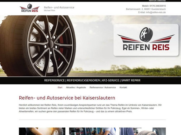 Webdesign Reifendienst, Webdesign Reifenhandel, Webseiten Autoservice