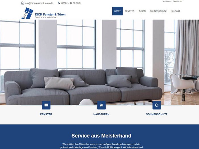 Webdesign Baugewerbe/Fensterbau, Webseiten Baugewerbe/Fensterbau