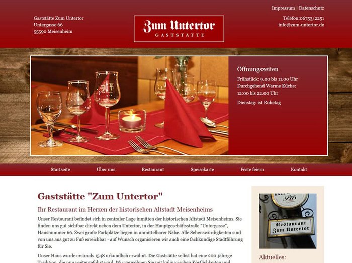 Webdesign Gaststätte, Webseiten Restaurant