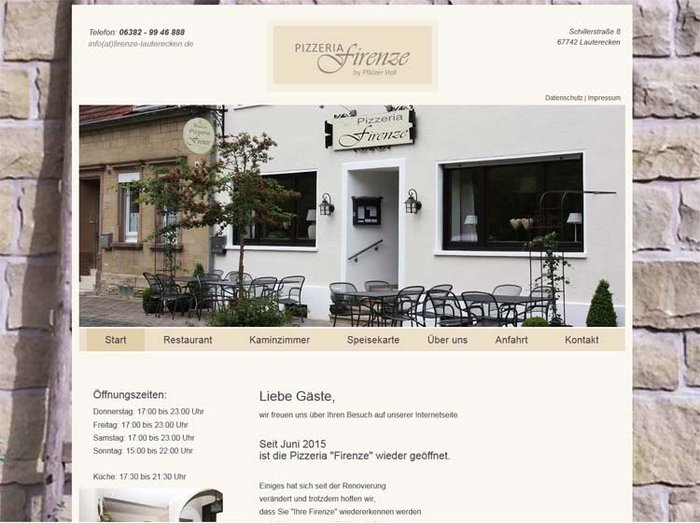 Webdesign Pizzeria, Webseiten Restaurant