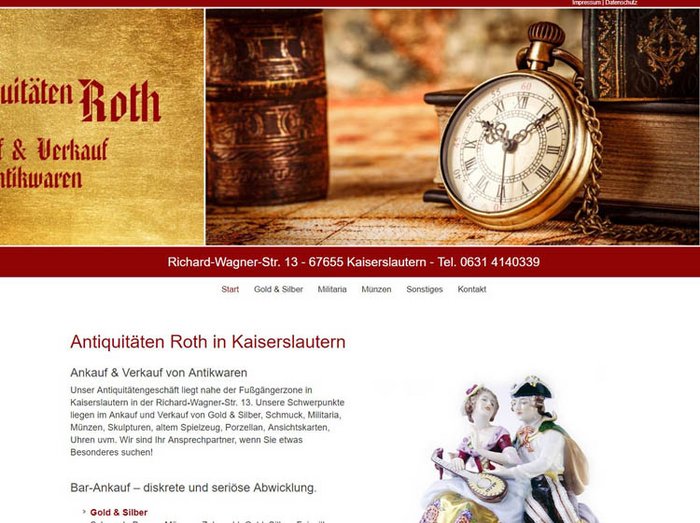 Webdesign Antiquitäten, Webseiten Antiquitäten