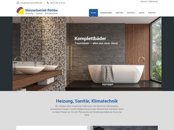Webdesign Sanitär, Webdesign Bäder, Webseiten Heizungsbau