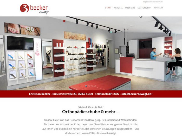 Webdesign Orthopädieschuhe, Webseiten Orthopädieschuhe