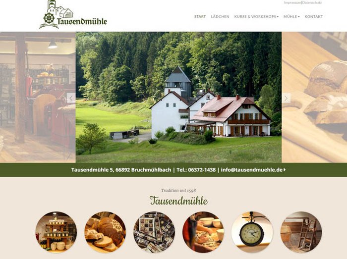 Webdesign Naturkostladen, Webseiten Naturkostladen, Webdesign für Mühle