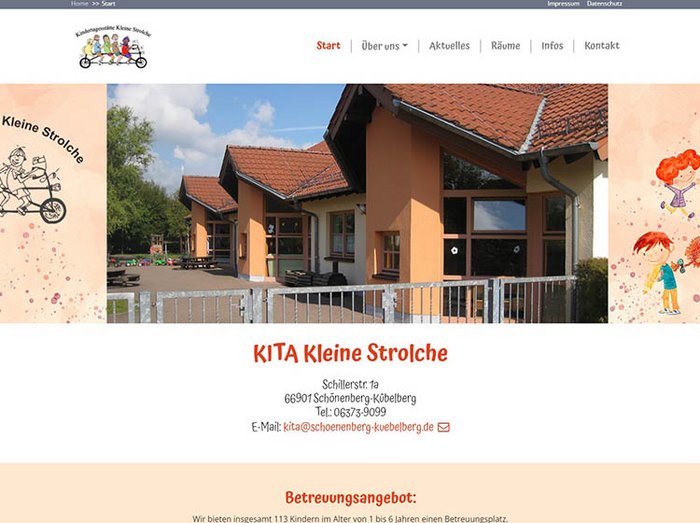 Webseiten für Kitas, Webseite für Kindergarten